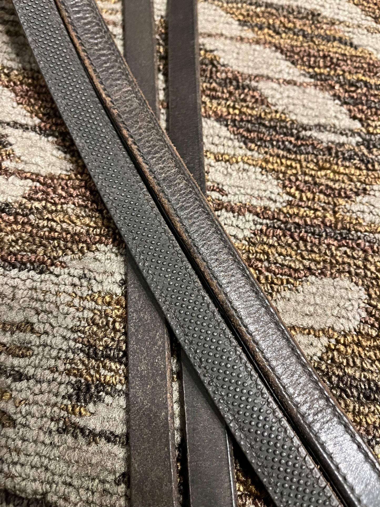 Grippy Leather Curb Reins