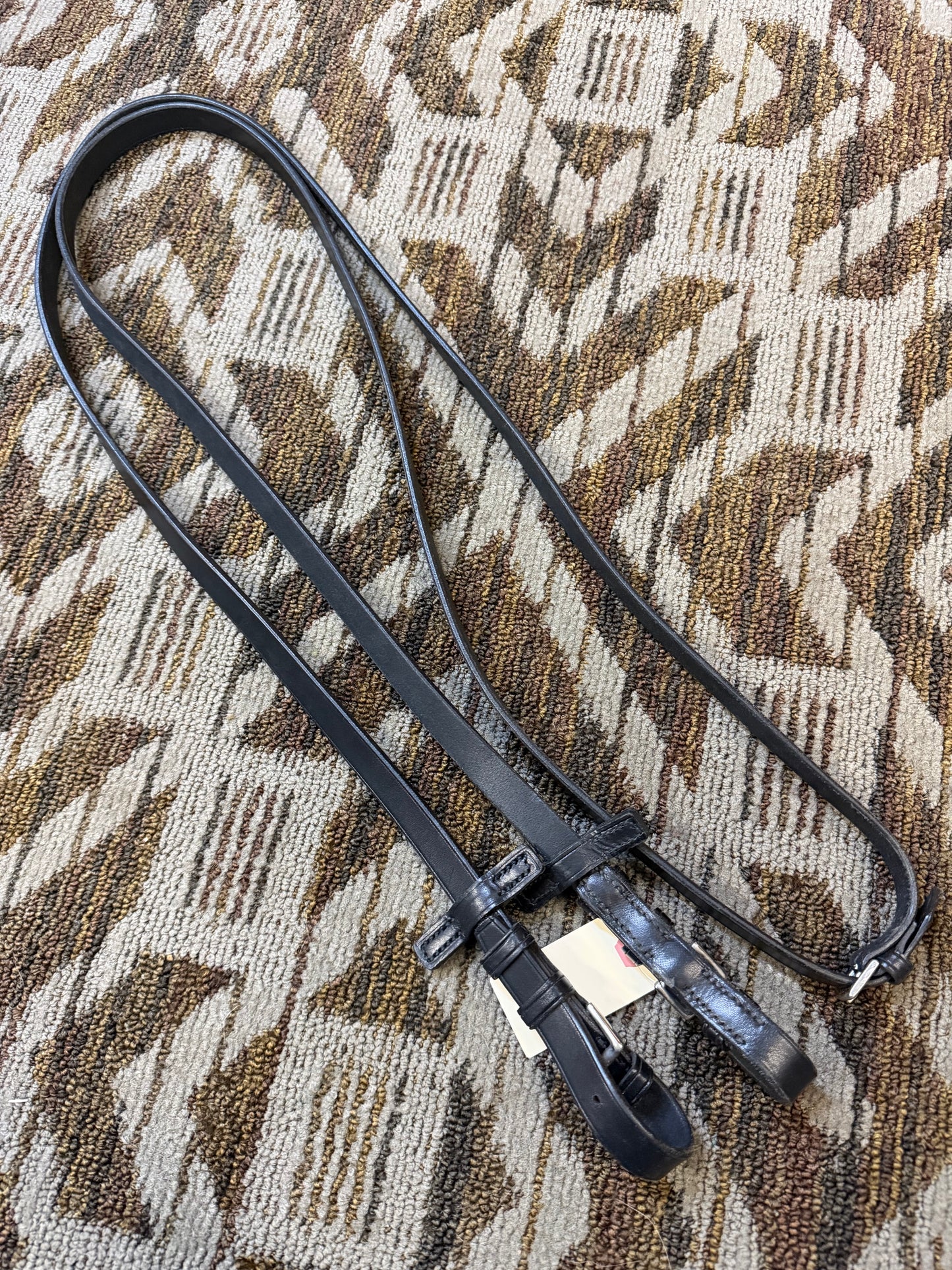 Black Flat Curb Reins