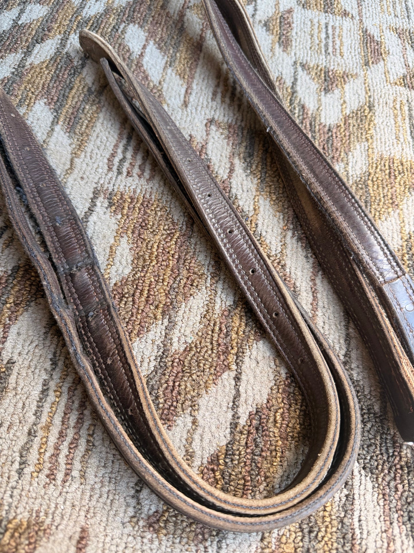 Brown Stitched Nylon Core Stirrup Leathers - 64”