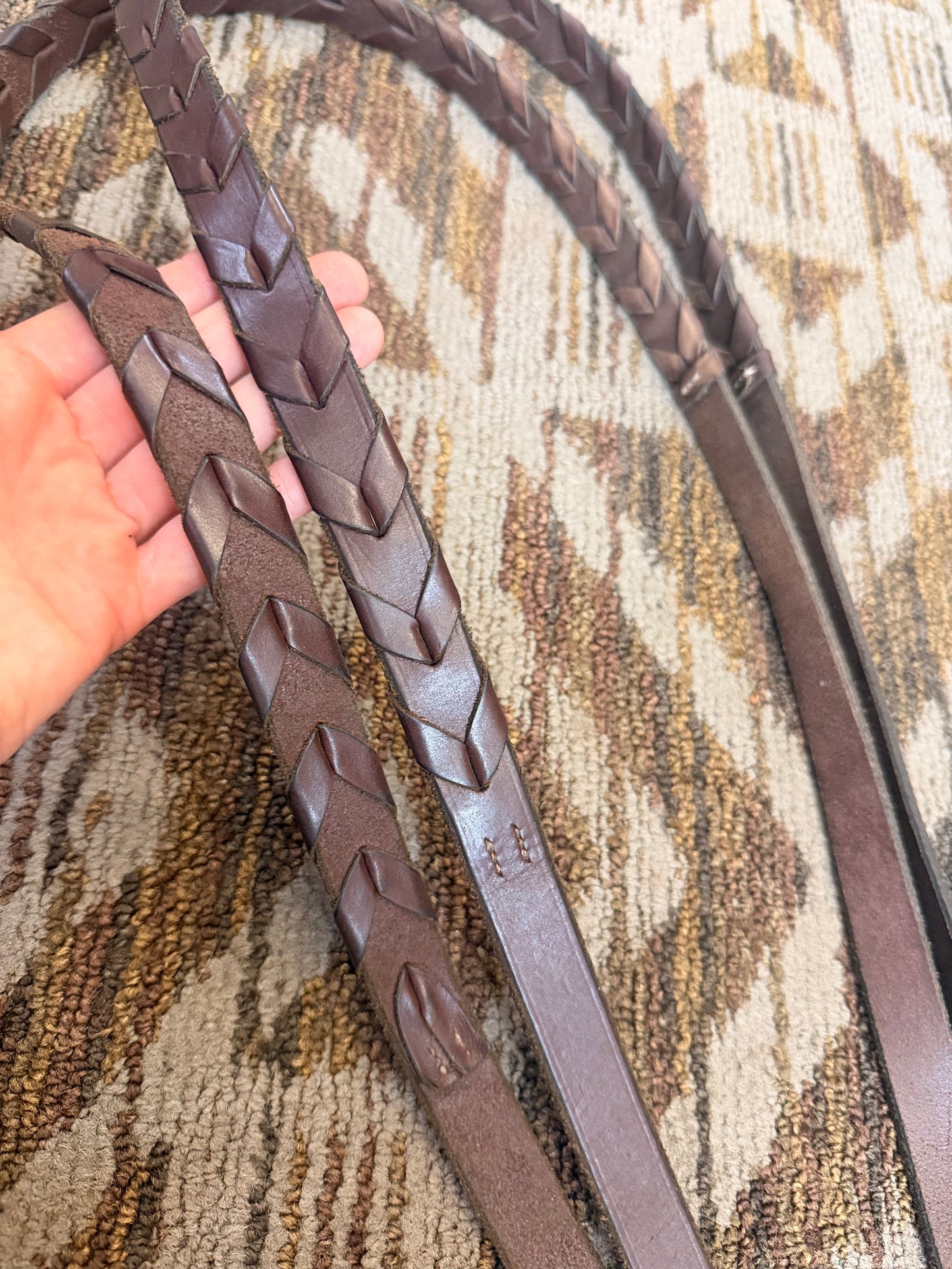 Soft Reddish Brown Laced Reins