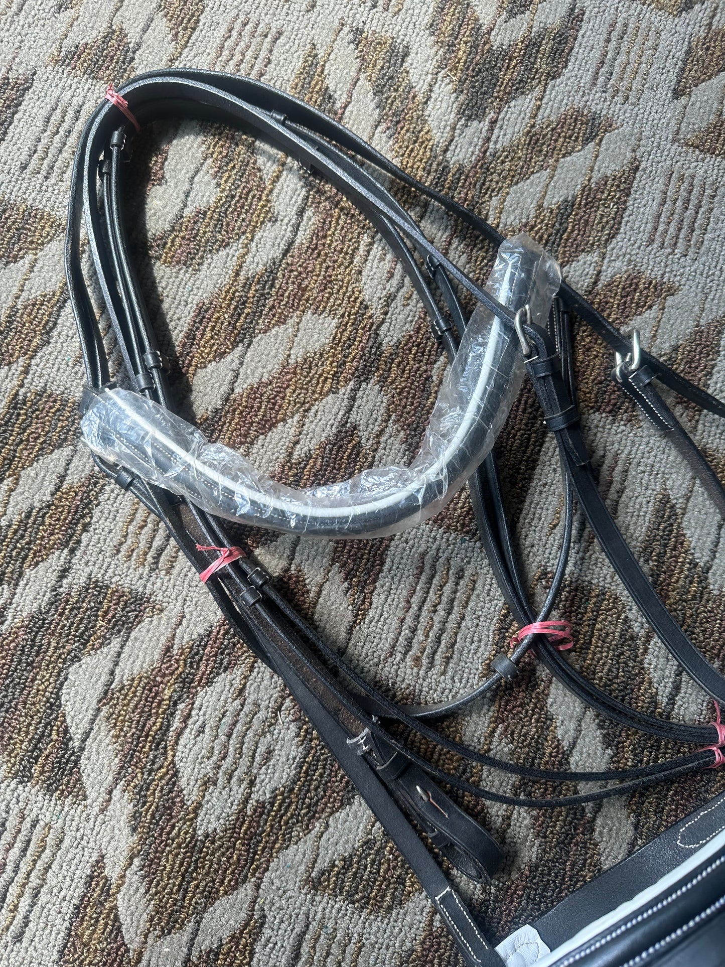 Black Padded Bridle w/ Matching Reins