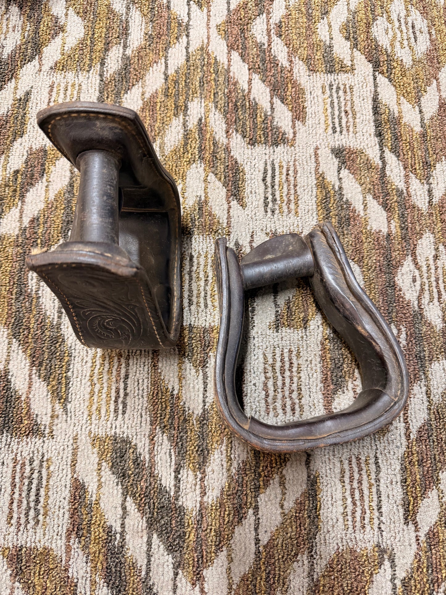 Leather Tooled Stirrups