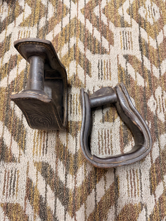 Leather Tooled Stirrups