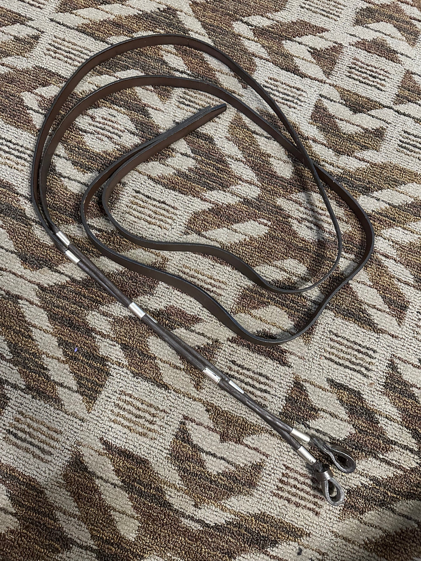 Dark Oil Rolled Silver Split Reins