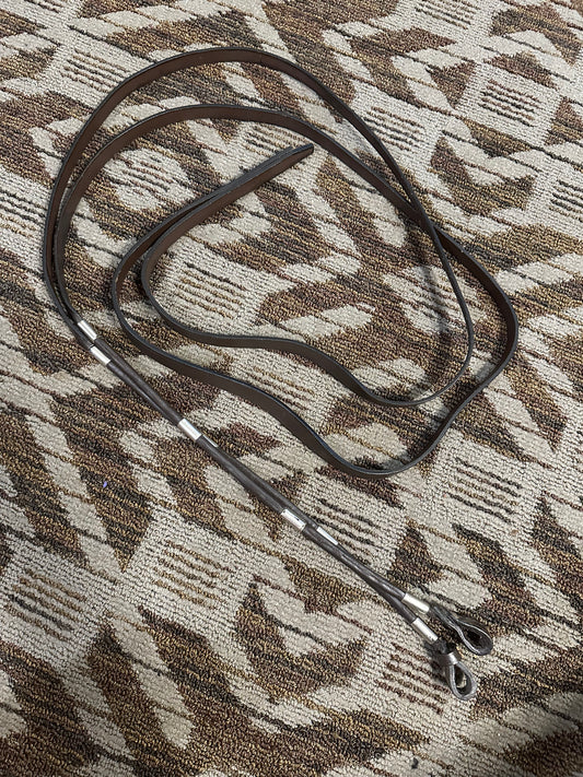 Dark Oil Rolled Silver Split Reins