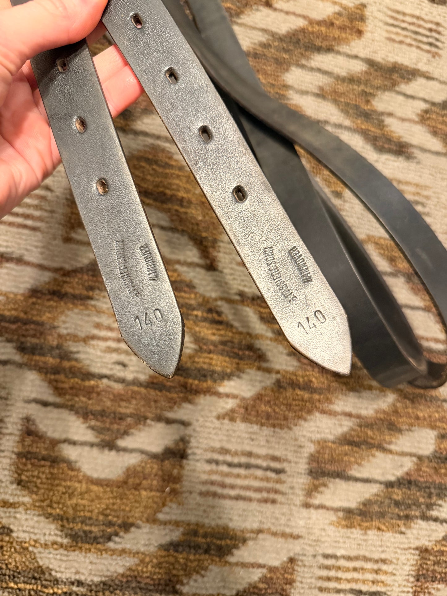 Passier Black Stirrup Leathers - 58”