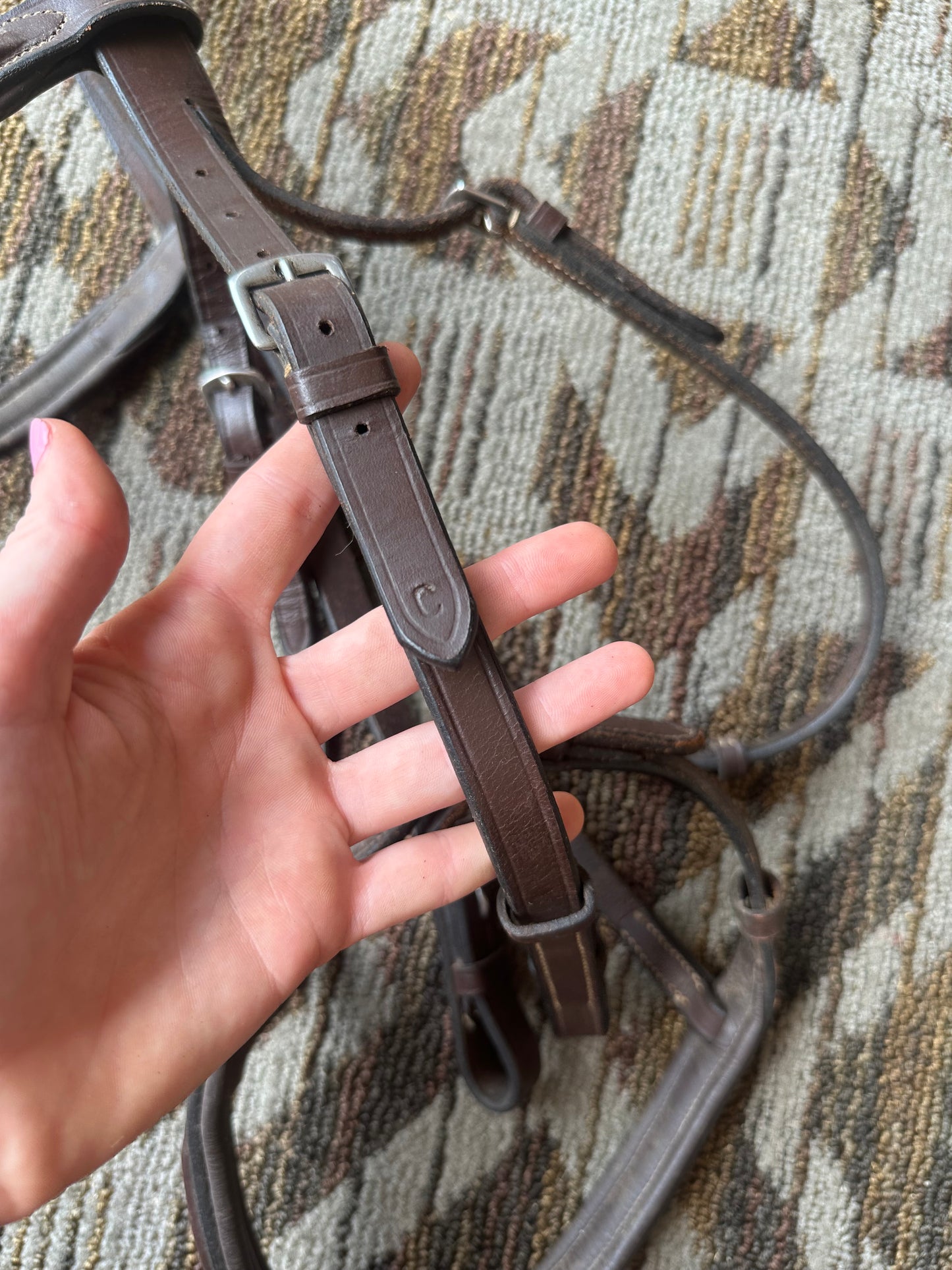 Brown Padded Fancy Stitched Bridle