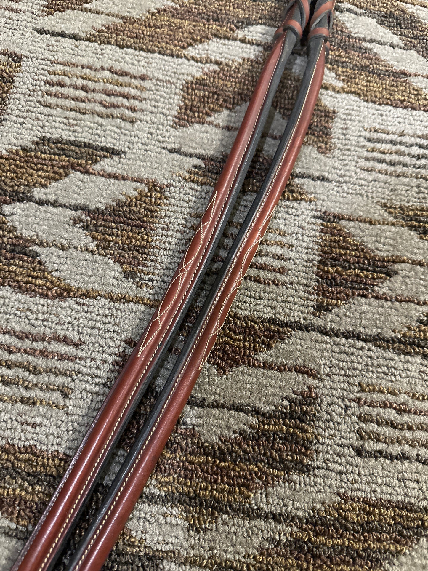 Chestnut Fancy Stitched Laced Reins