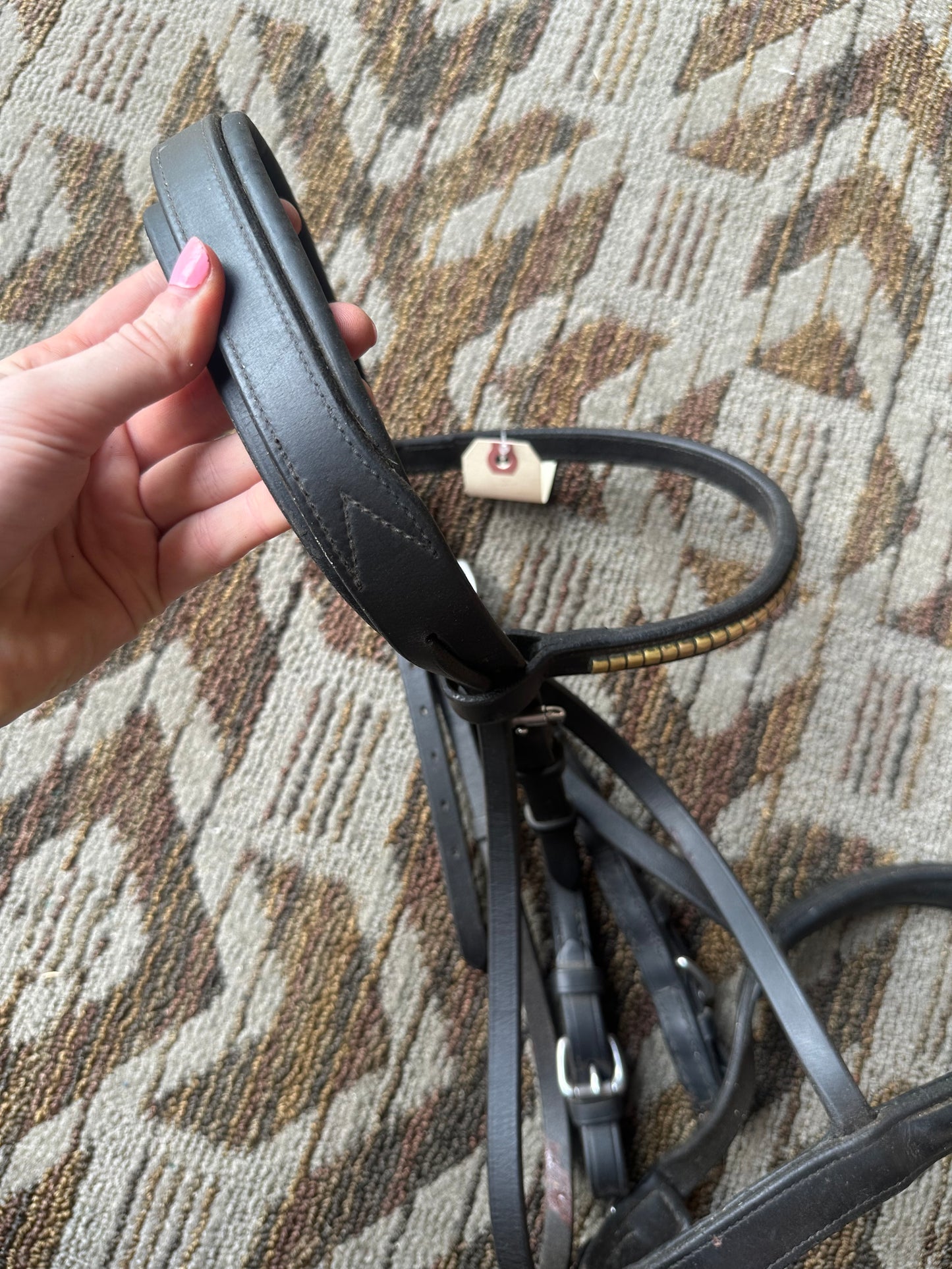 Black Padded Dressage Bridle w/ Clincher Browband