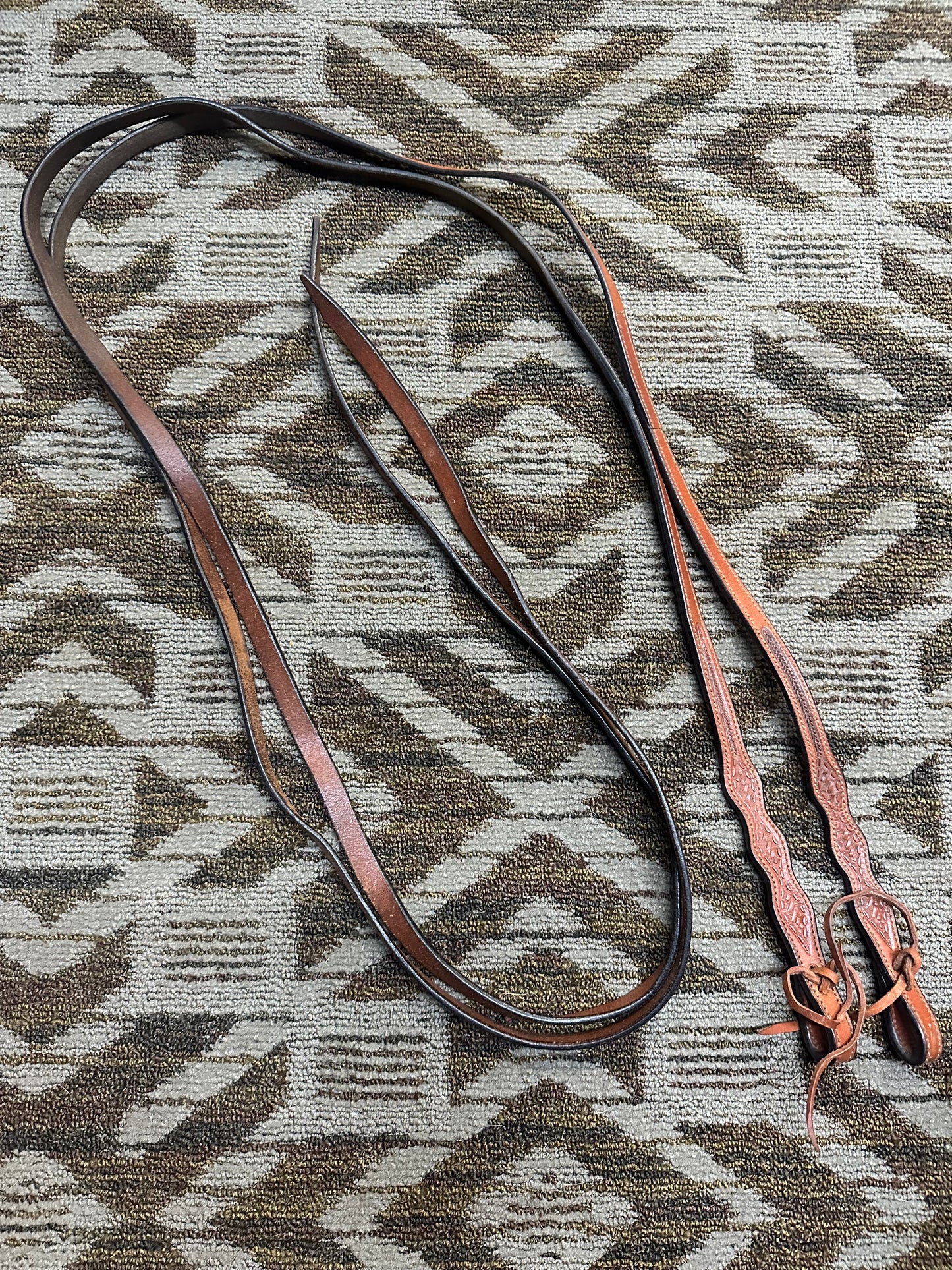 Tooled Leather Split Reins