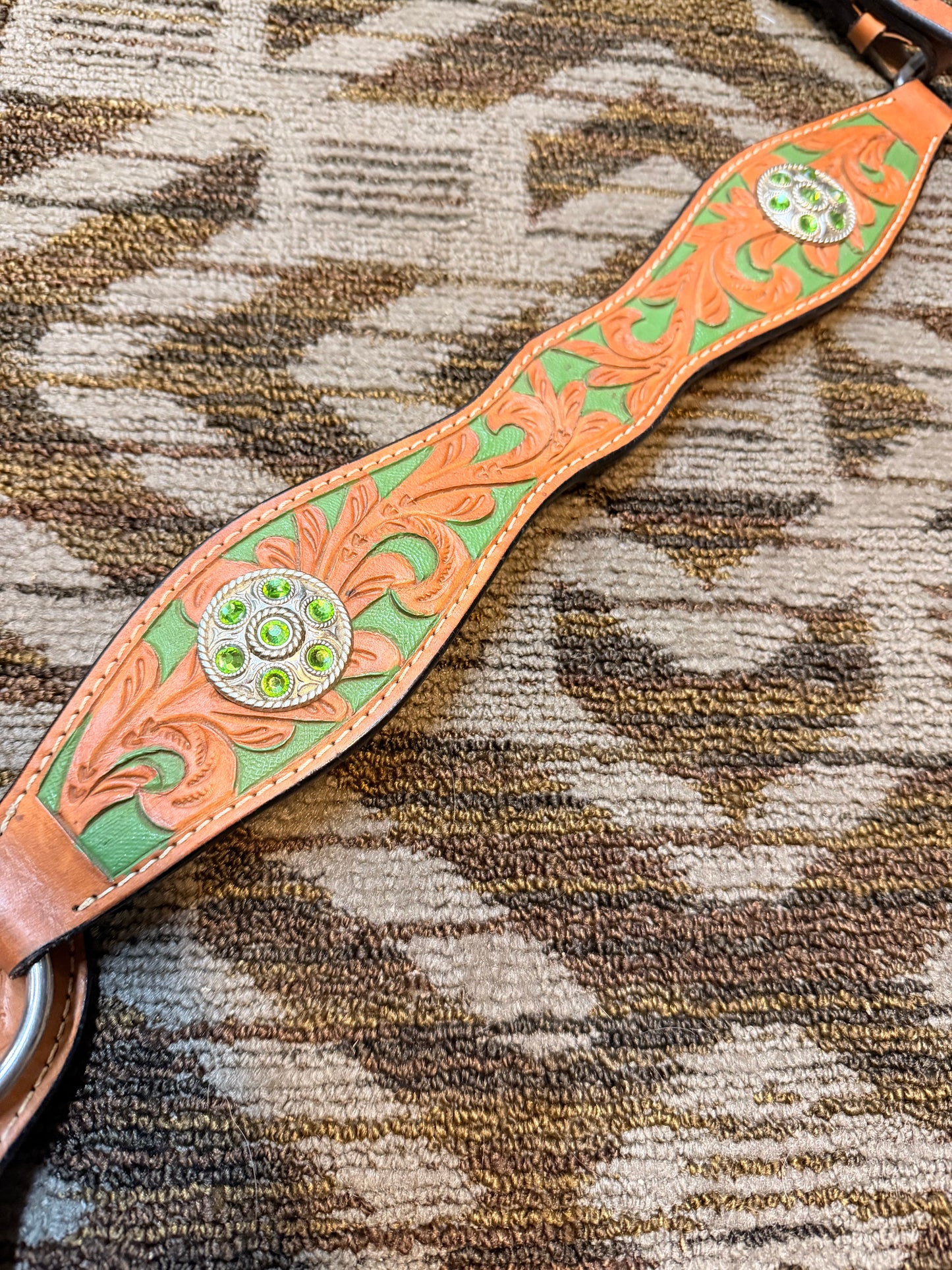 Hilason Green Blingy Breastcollar