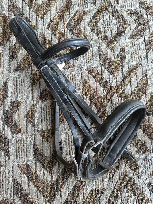 Black Red Barn Dressage Bridle w/ Shaped Crown