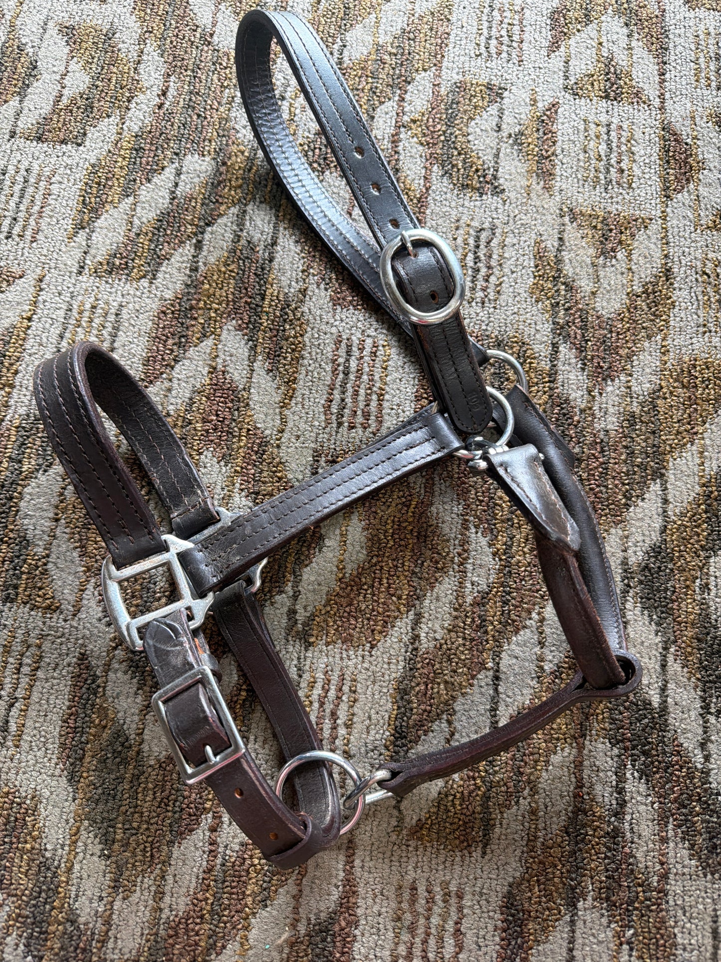 Triple Stitched Leather Halter w/ Clip