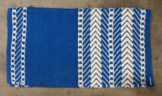 Blue and White Saddle Blanket