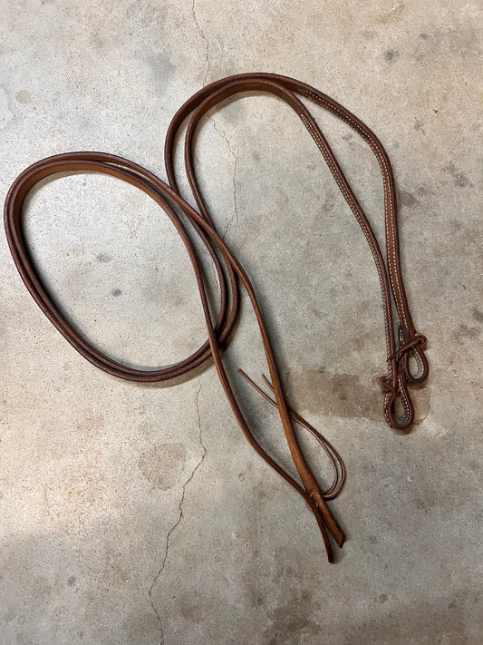 Leather Barbedwire Tooled Split Reins