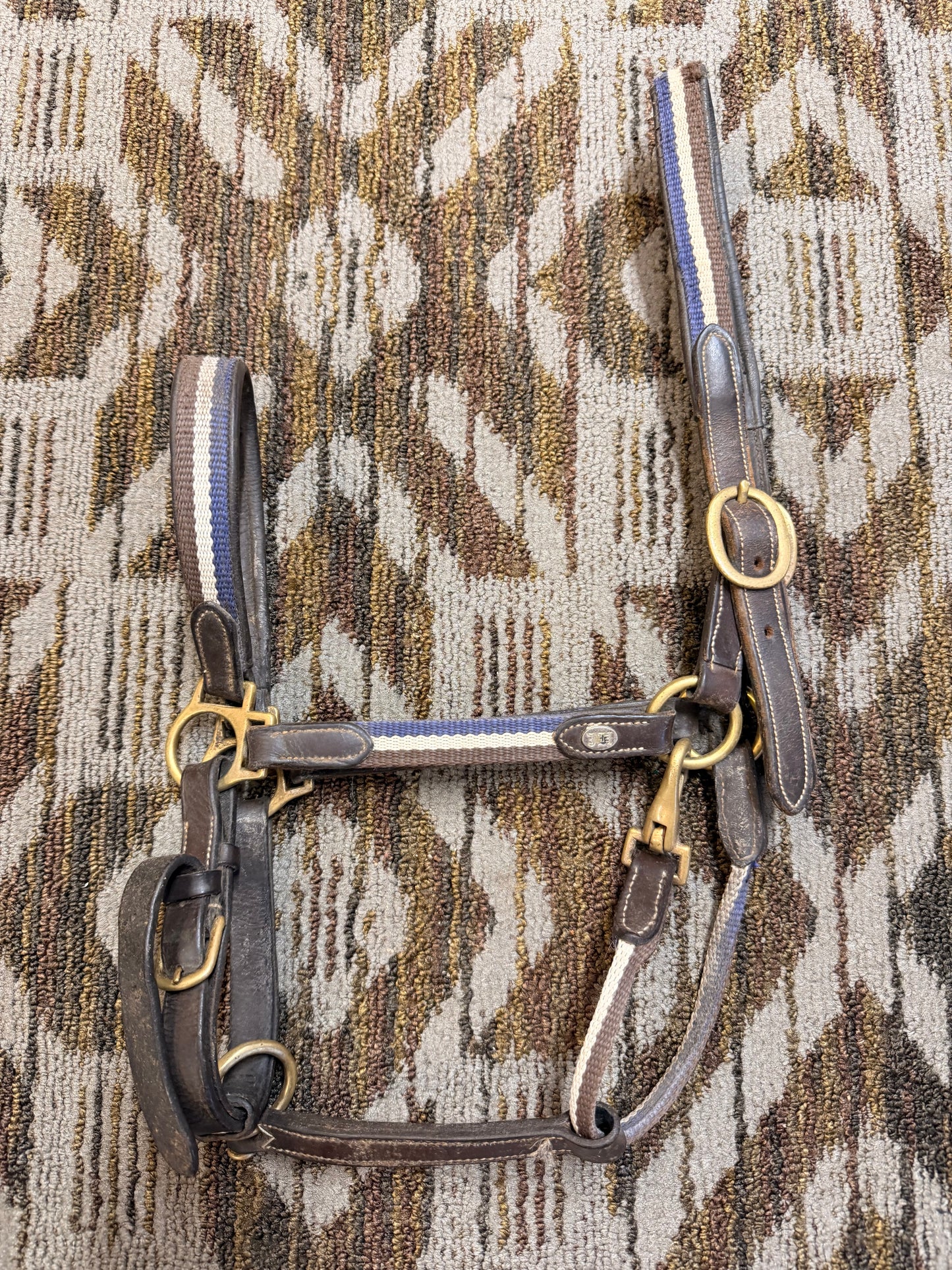 Oversized Webbed Padded Leather Halter