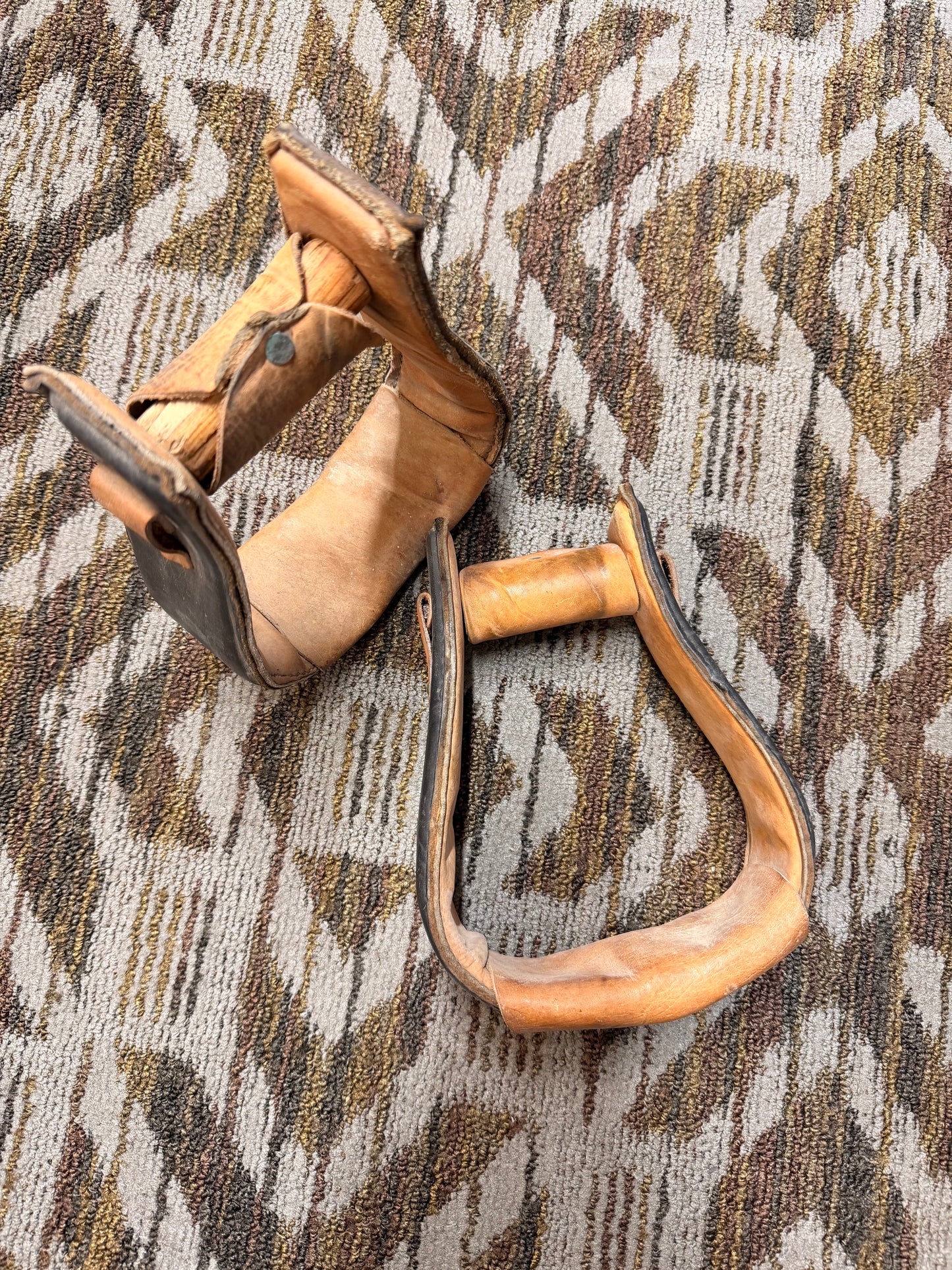 Western Wooden Covered Stirrups