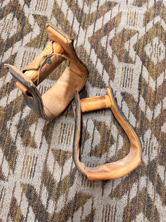 Western Wooden Covered Stirrups