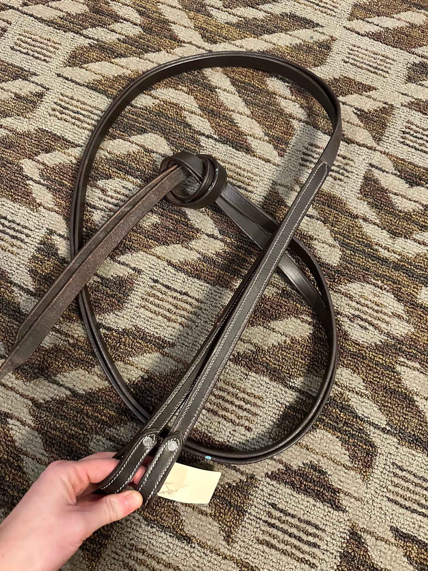 Dark Oil Stitched Split Reins