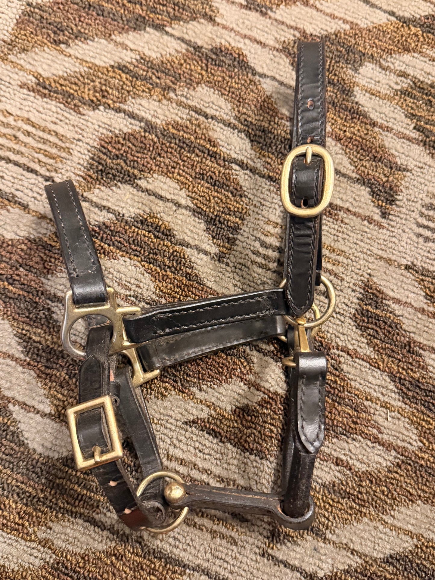 Black Leather Mini Halter