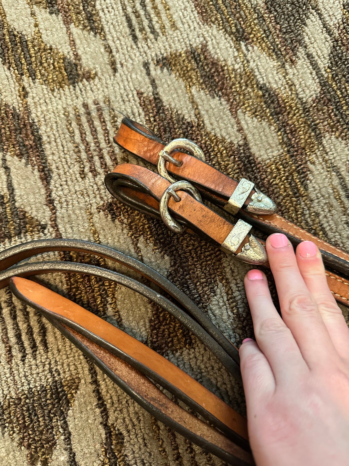 Light Oil Quick Change Split Reins w/ Silver