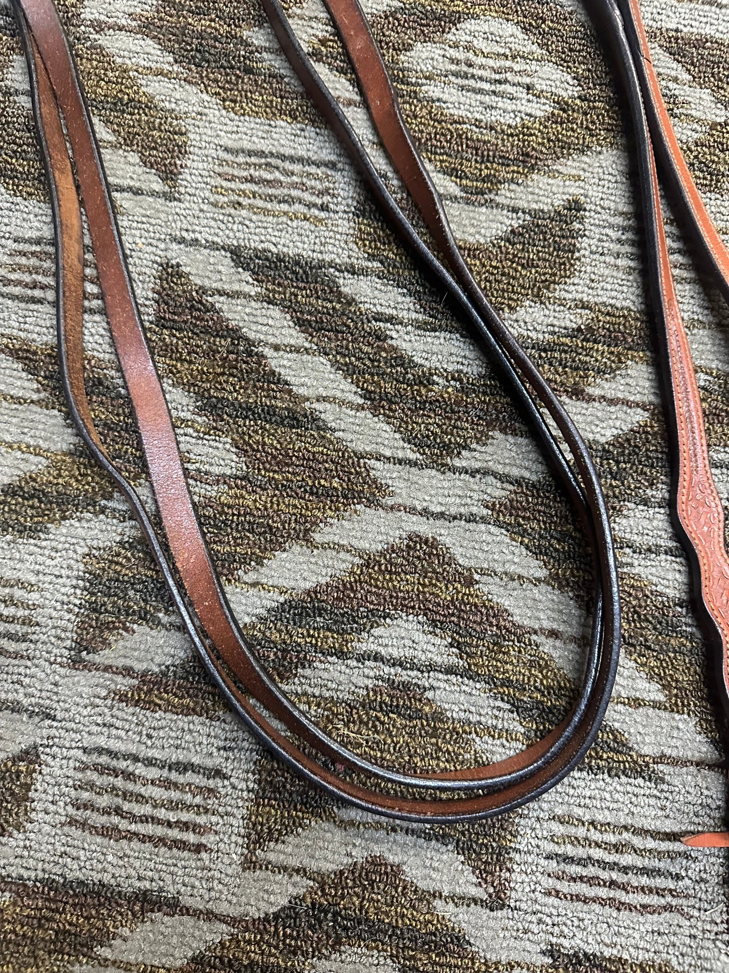 Tooled Leather Split Reins