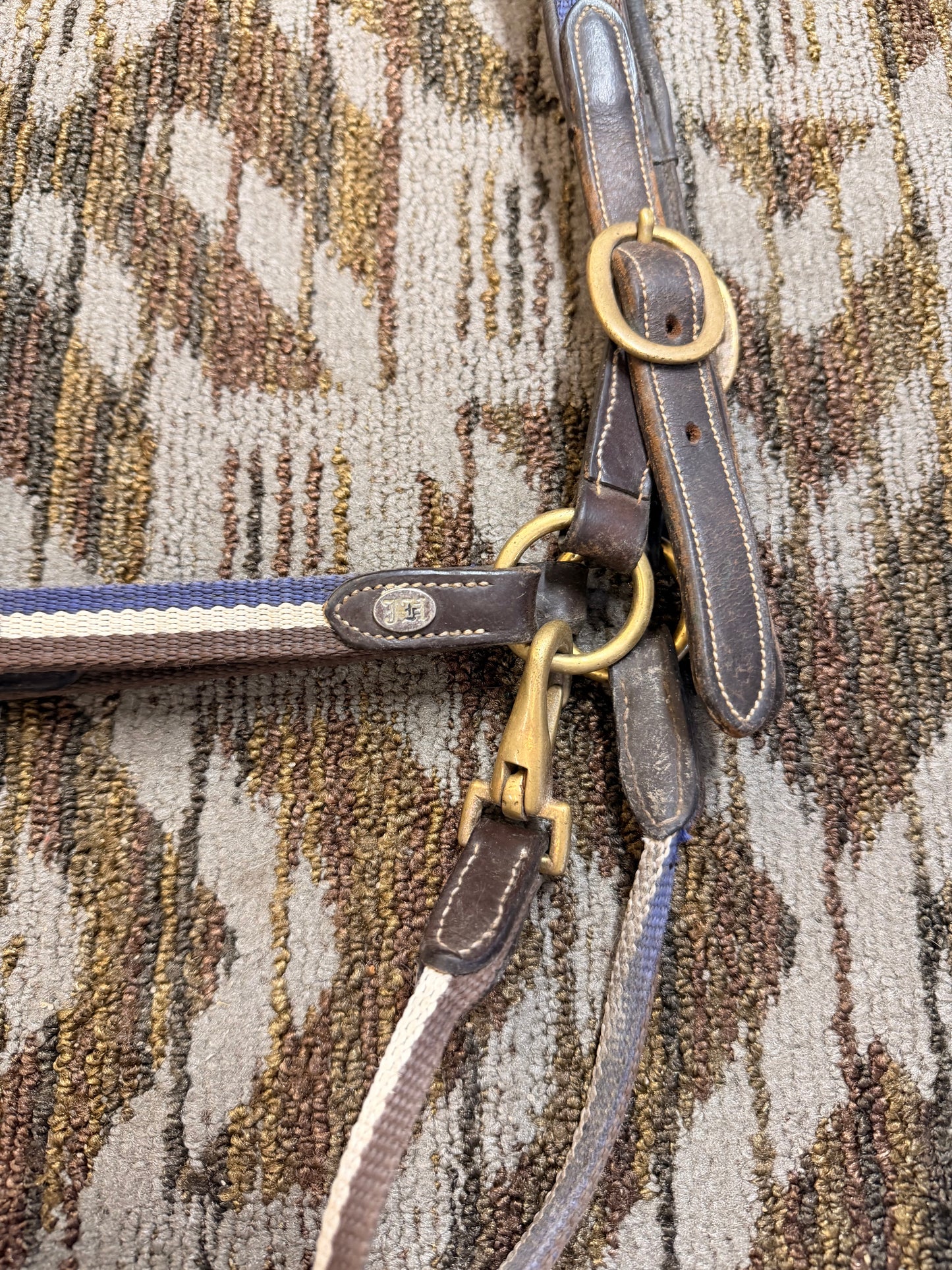 Oversized Webbed Padded Leather Halter