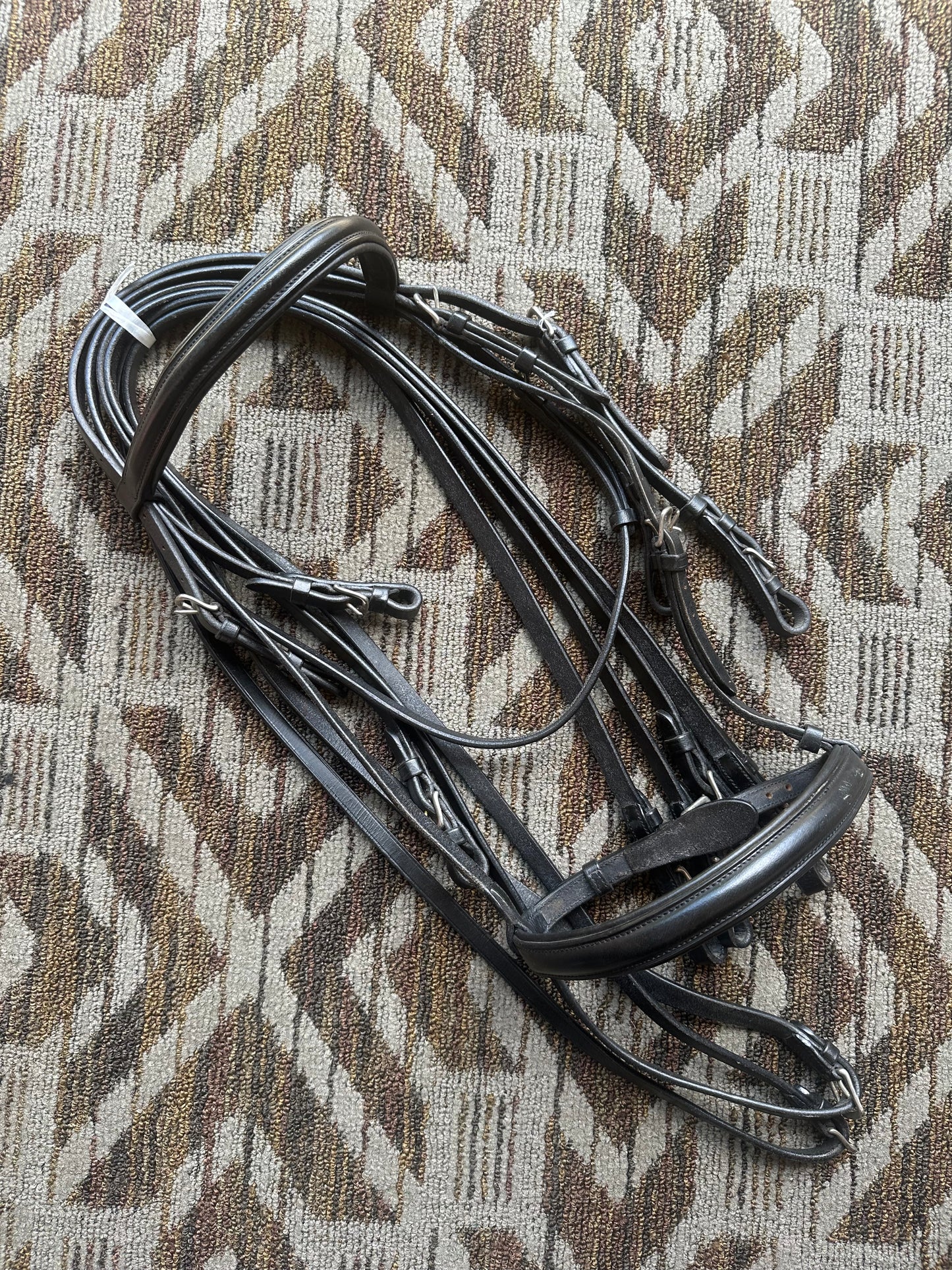 Black Padded Double Bridle w/ Reins