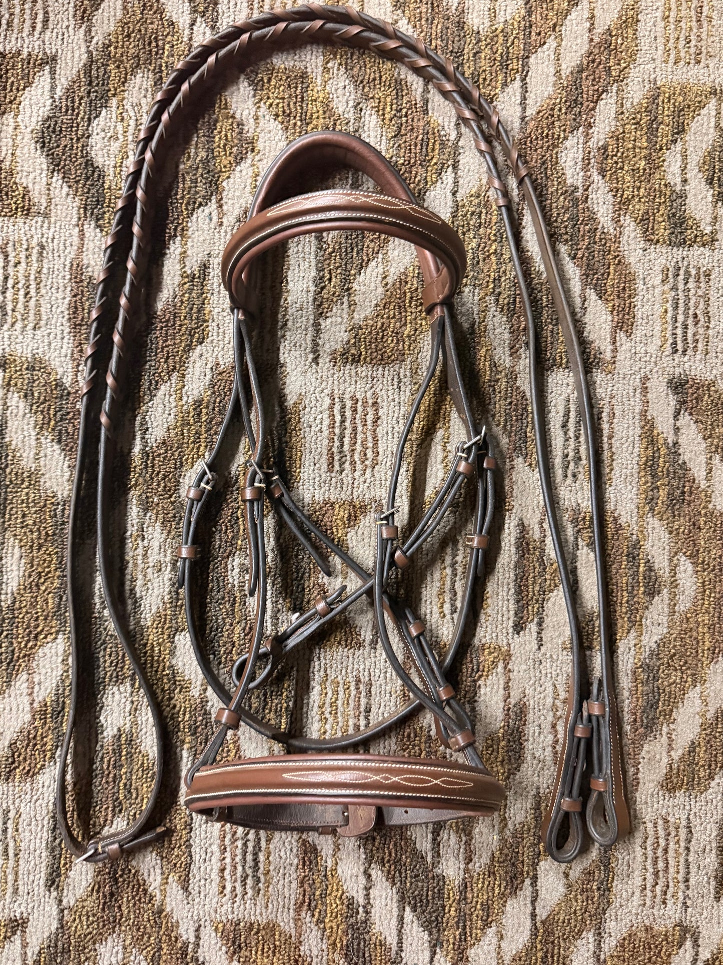 HDR Padded Anatomical Fancy Stitched Bridle w/ Matching Reins