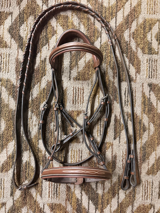 HDR Padded Anatomical Fancy Stitched Bridle w/ Matching Reins