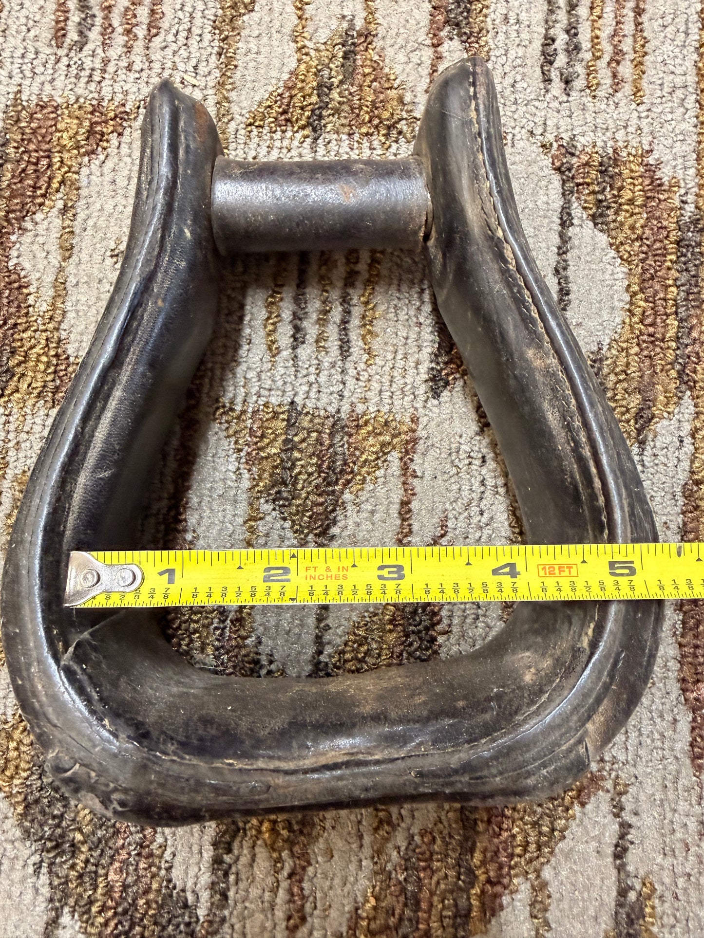 Black Tooled Leather Stirrups