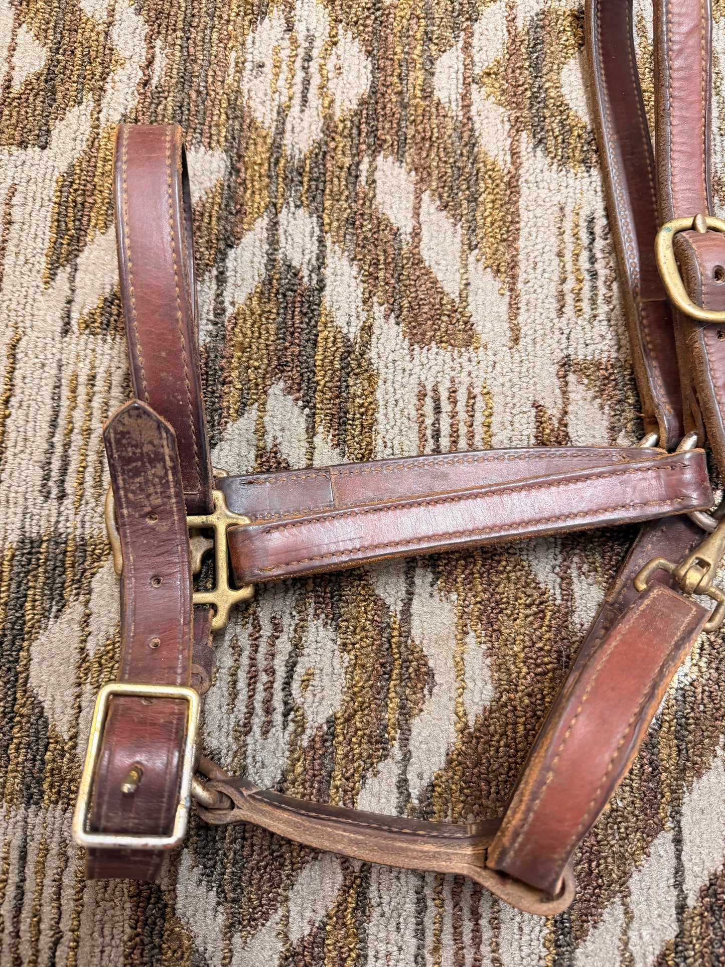 Double Stitched Oversized Leather Halter