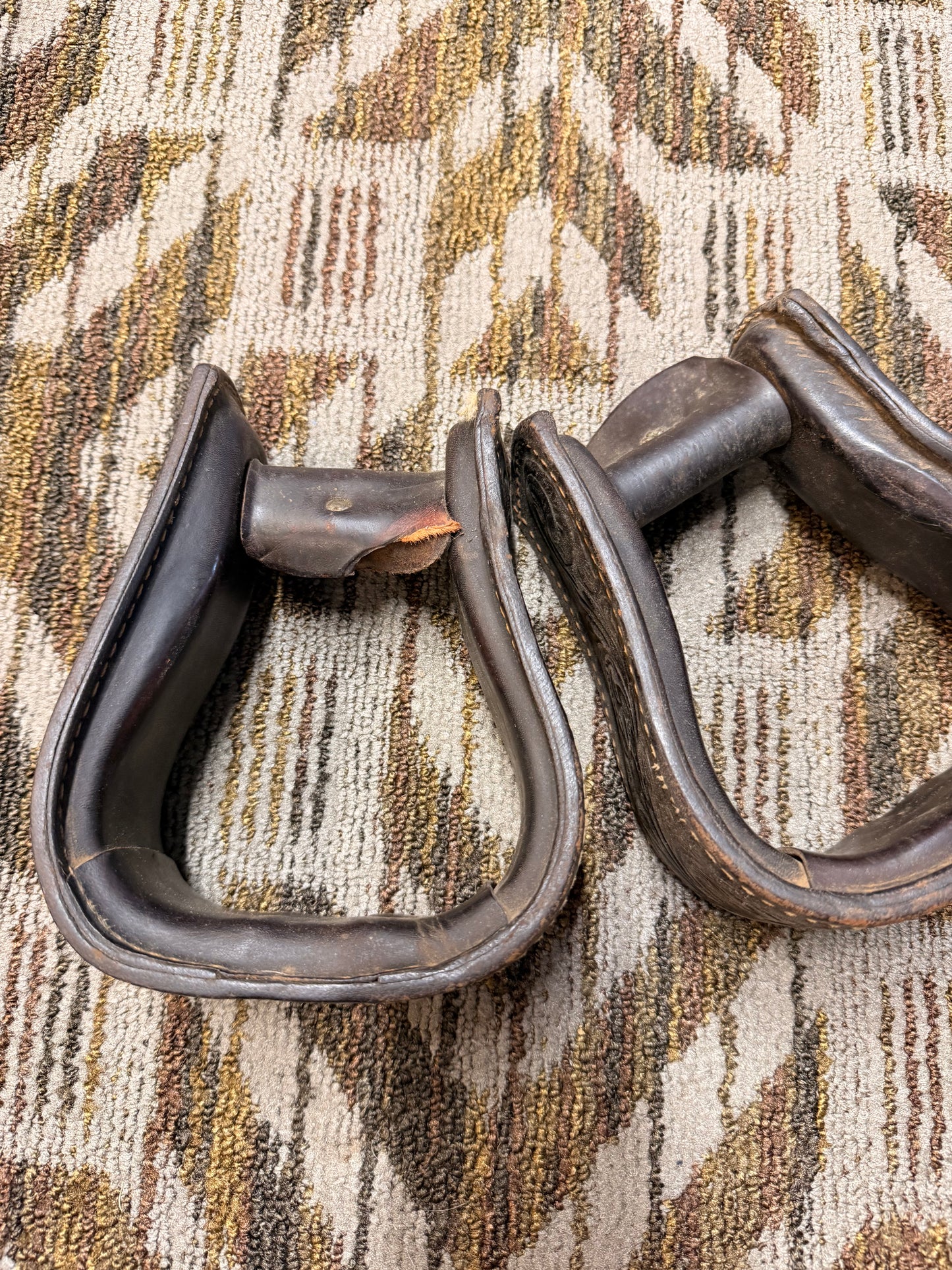 Leather Tooled Stirrups