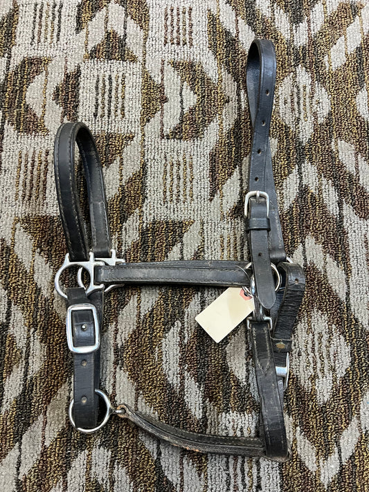 Black Leather Halter w/ Clip