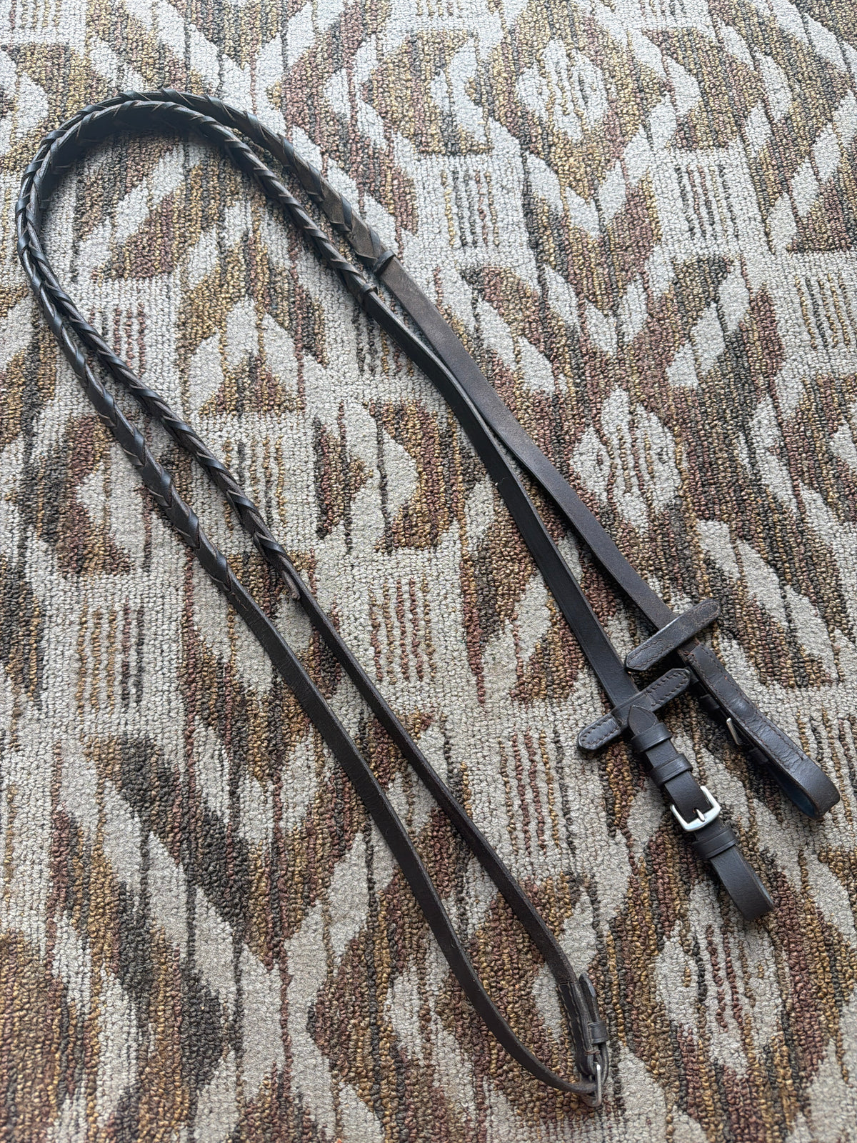 Soft Brown Laced Reins w/ Stoppers