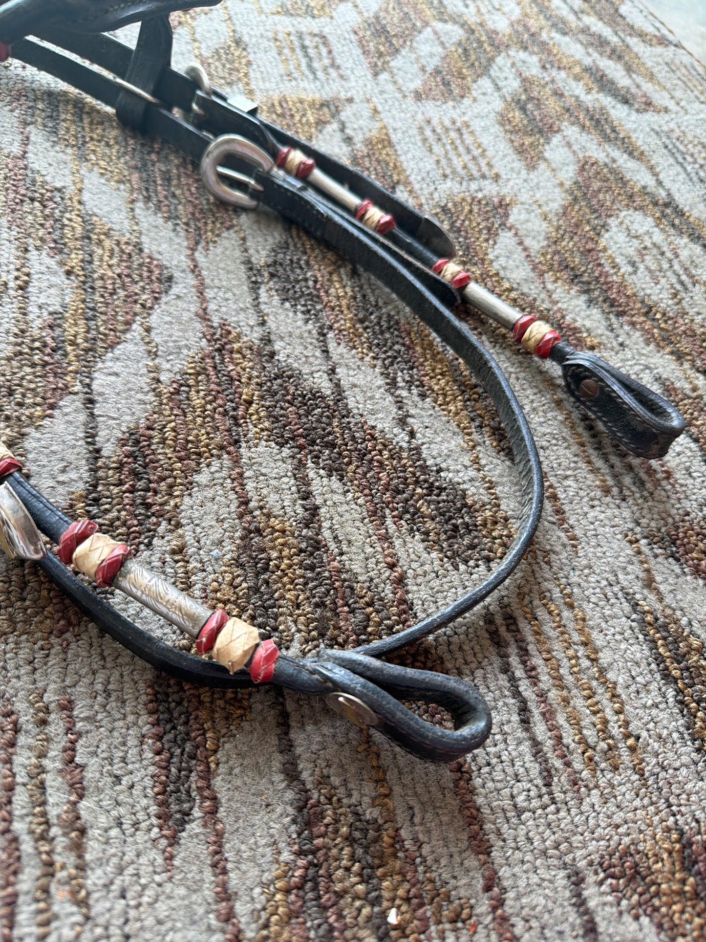 Black Show Headstall w/ Silver Accents