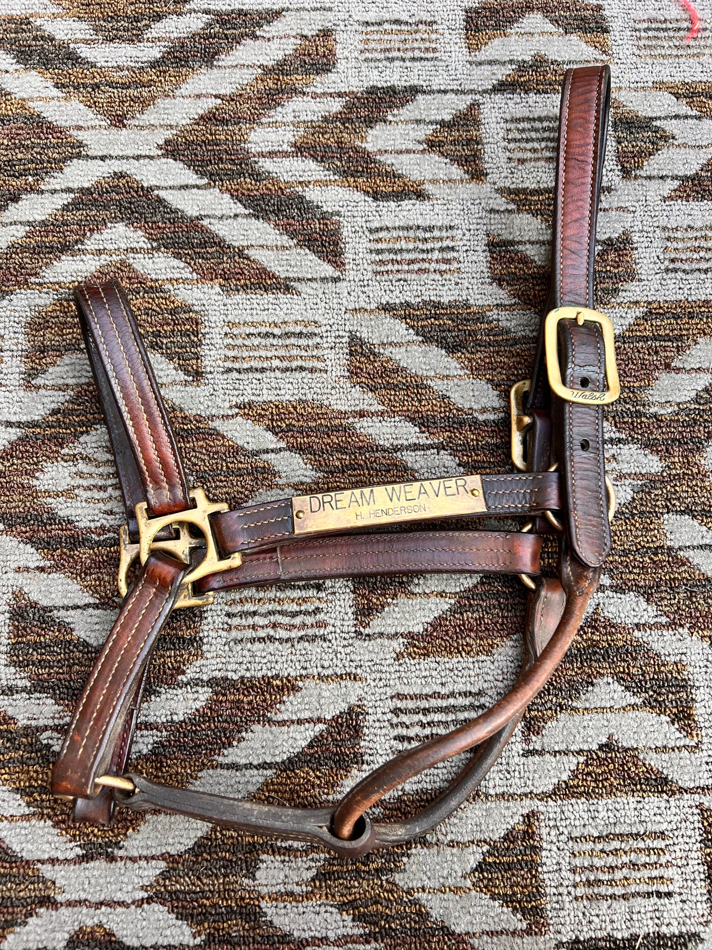 Walsh Nameplate Leather Halter