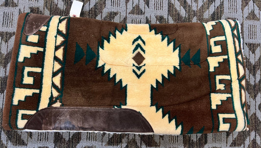 Brown Patterned Fleece Saddle Pad