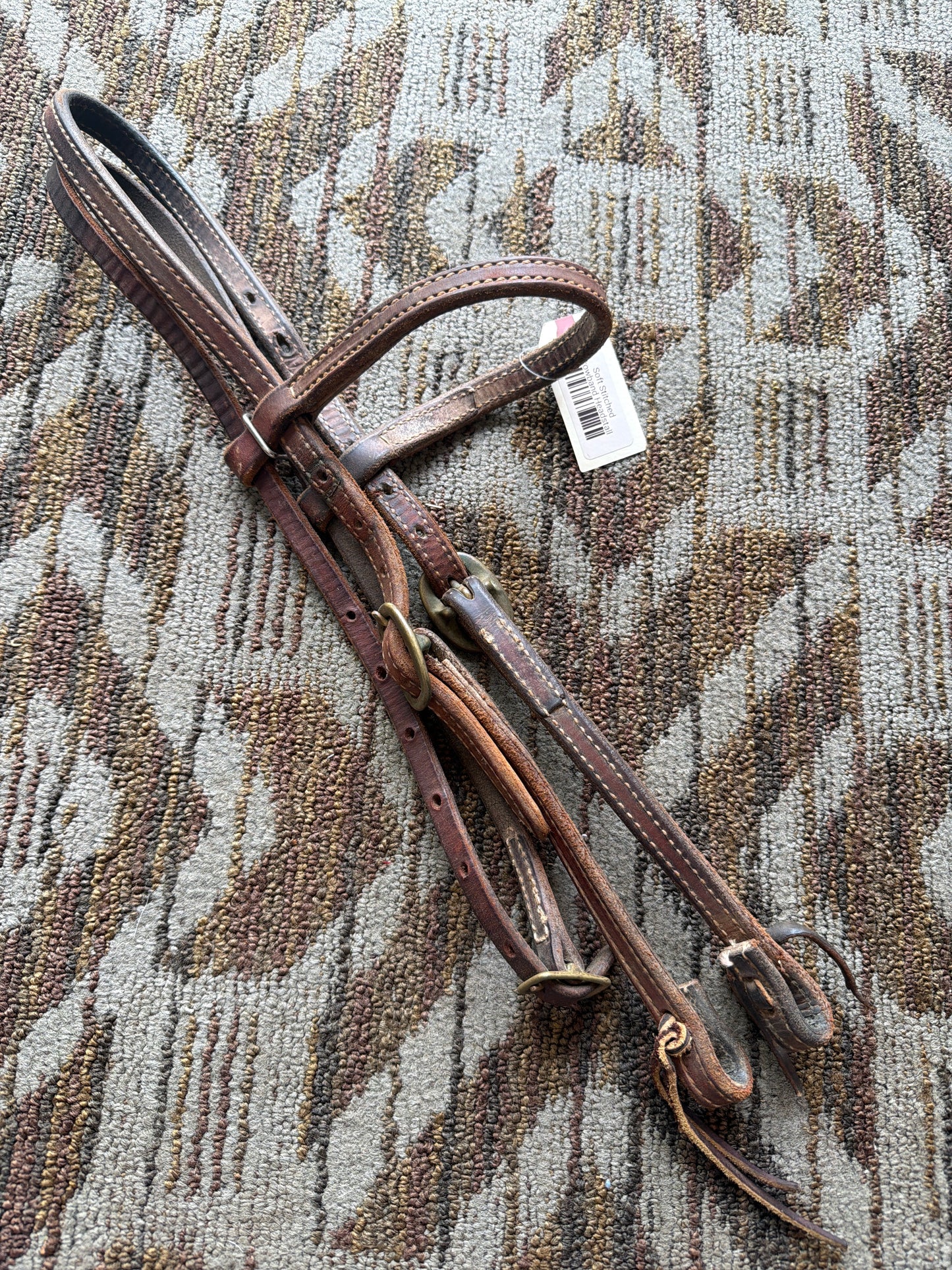 Soft Stitched Headstall w/ Brass Hardware