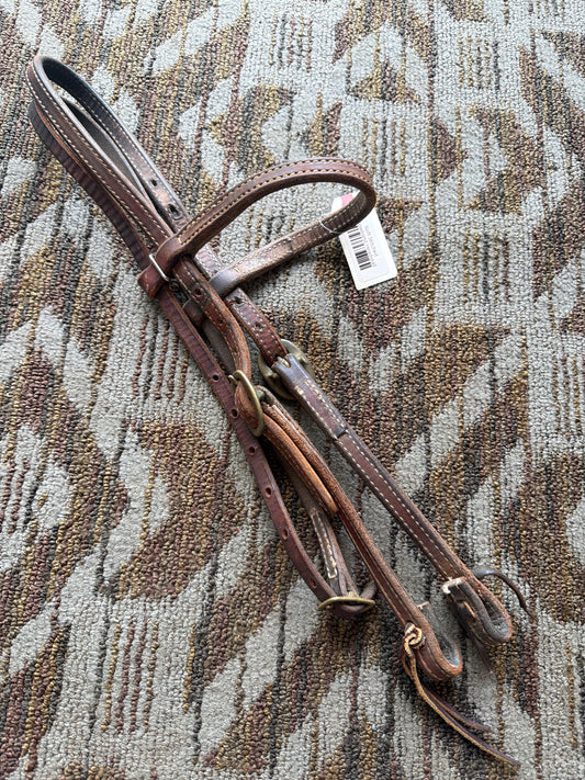 Soft Stitched Headstall w/ Brass Hardware
