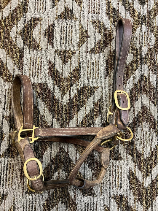 Leather Triple Stitched Halter w/ Clip