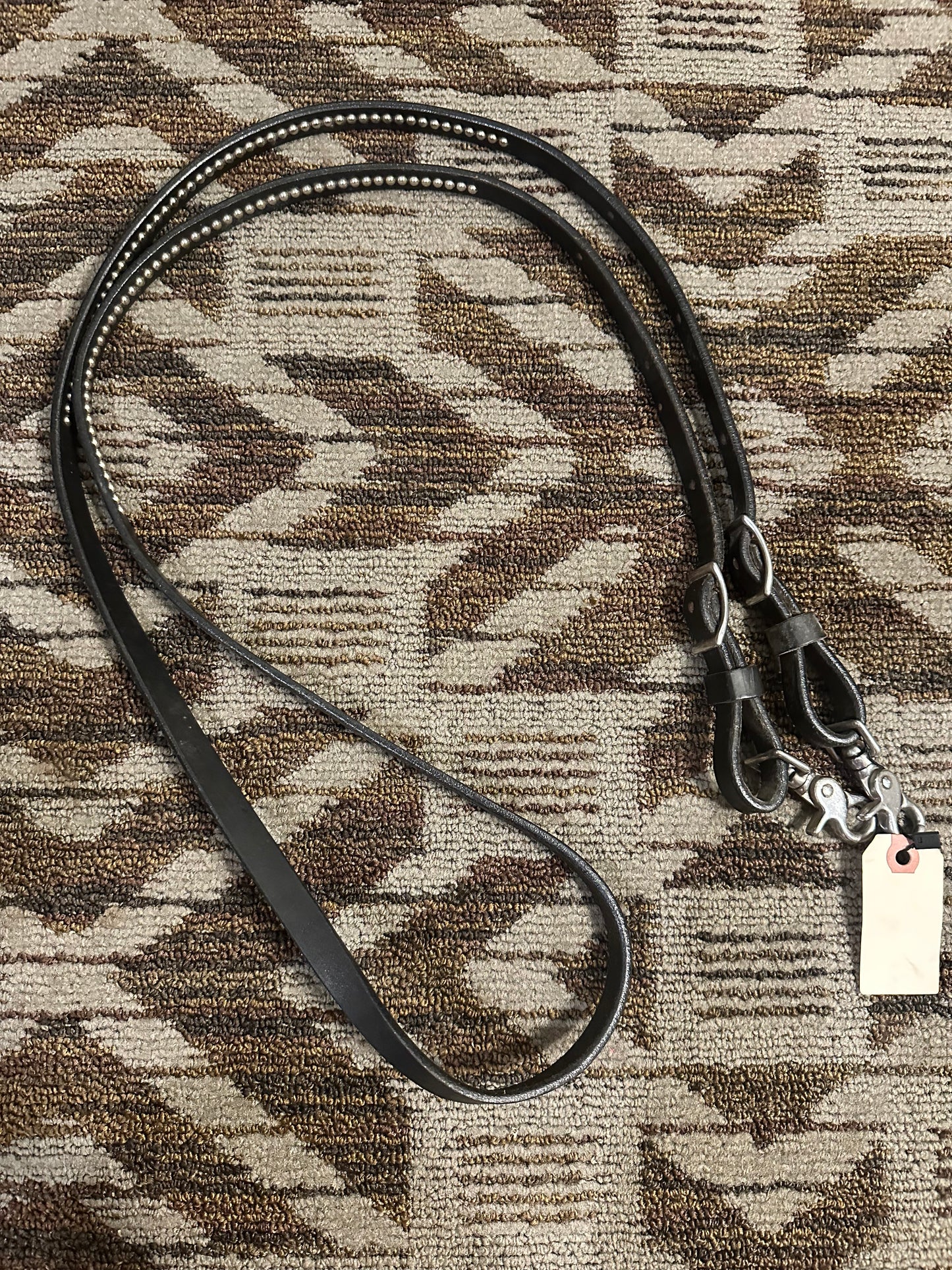 Black Studded Loop Reins