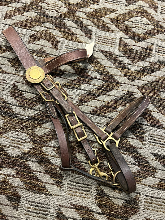 Leather Halter Bridle w/ Brass Hardware
