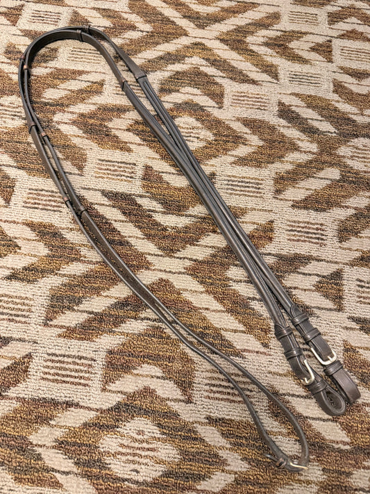 Bobby’s English Tack Extra Long Brown Leather Notched Reins