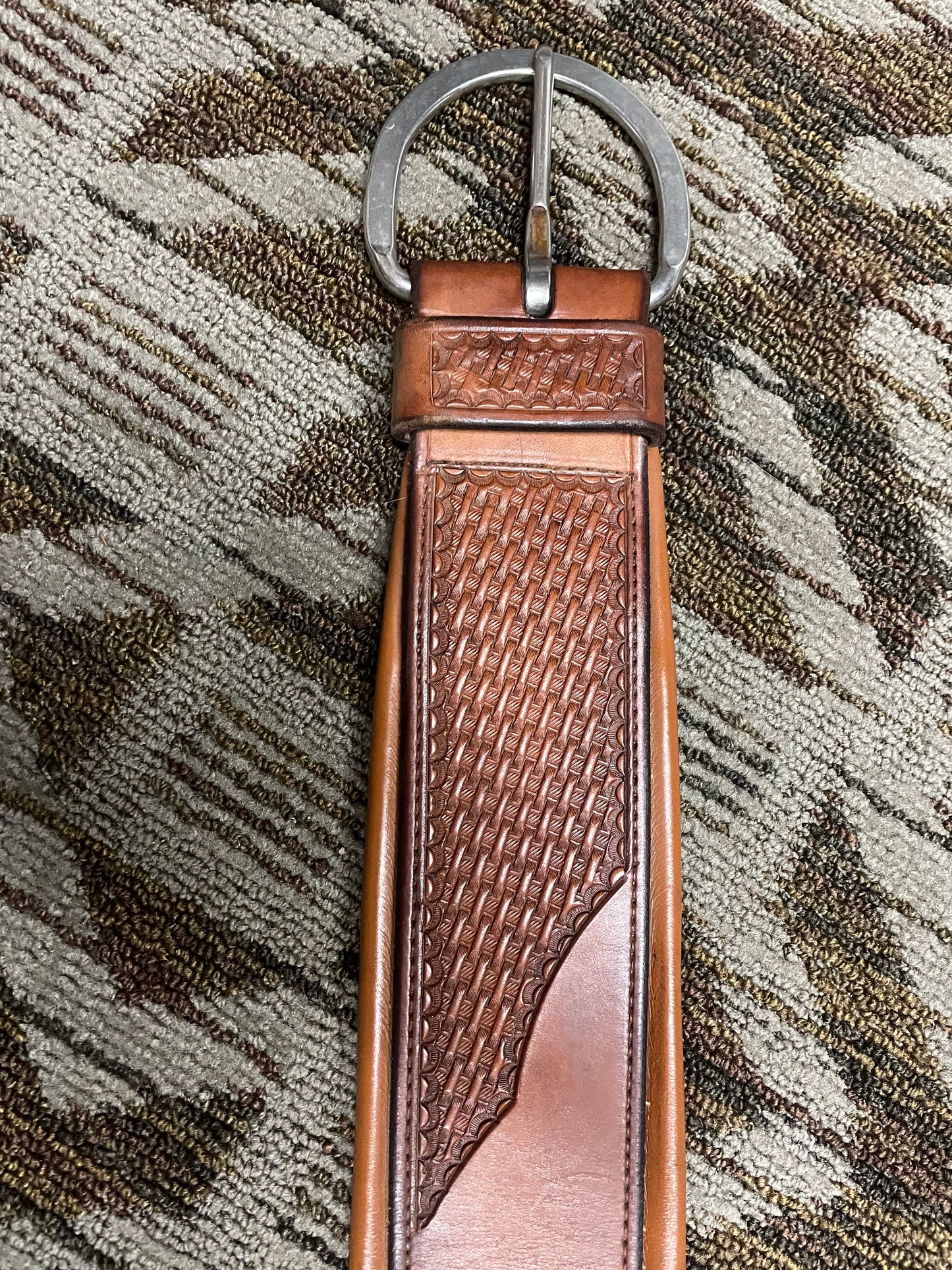 Tooled Leather Cinch - 36”