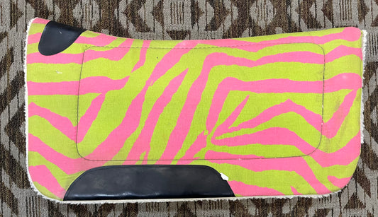 Pink & Green Zebra Saddle Pad