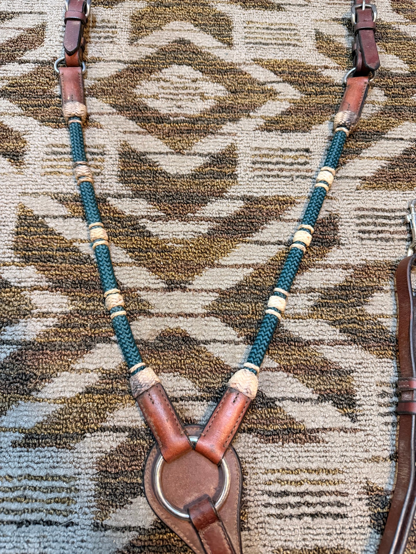 Leather Rolled Fabric Breastcollar