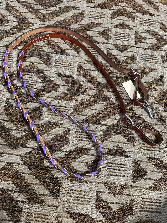 New Leather Purple Laced Loop Reins