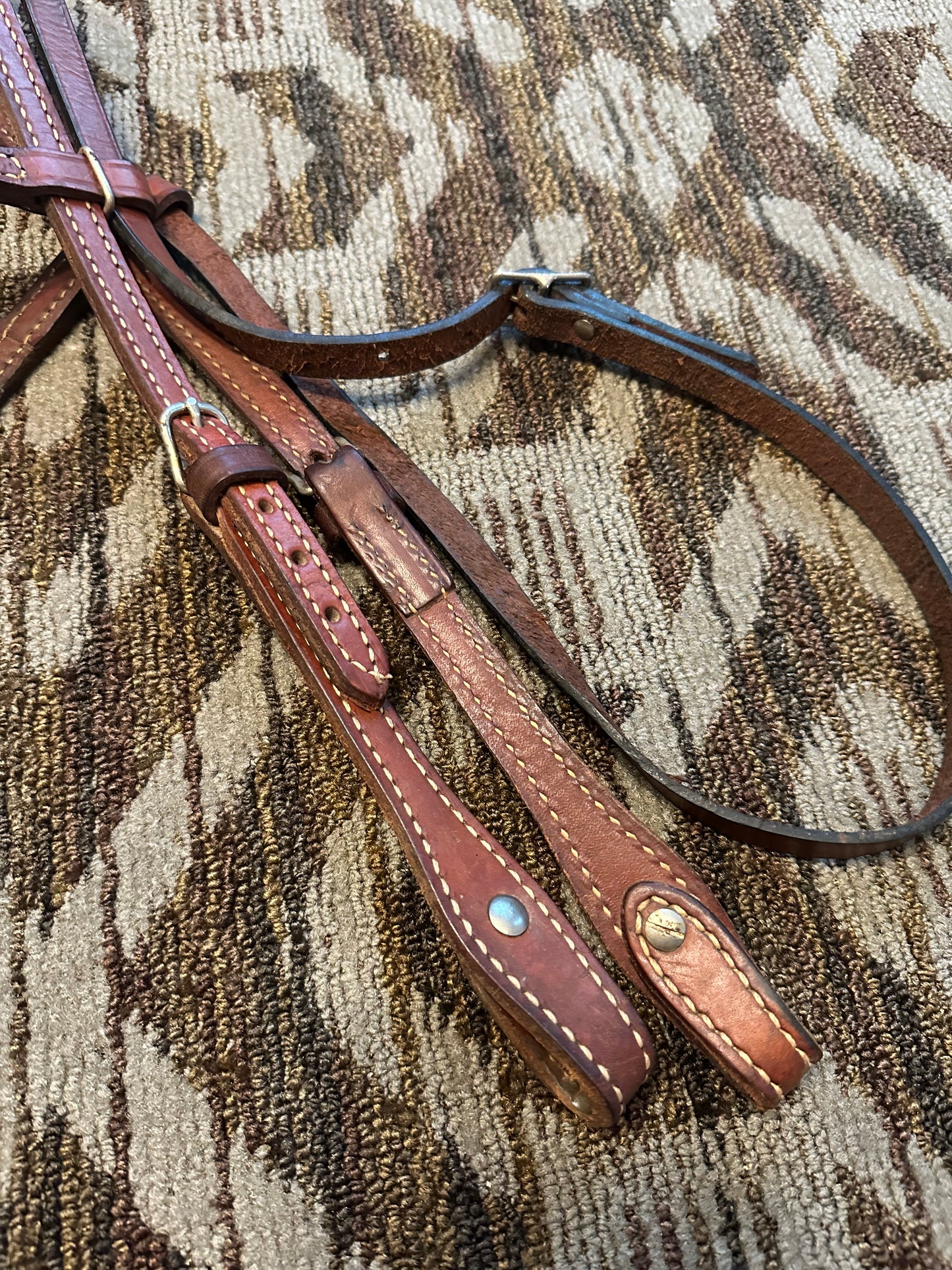 Leather Stitched Browband Headstall