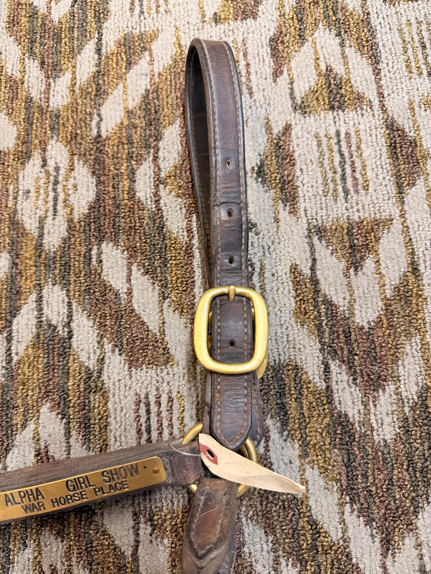 Leather Full Halter w/ Nameplate